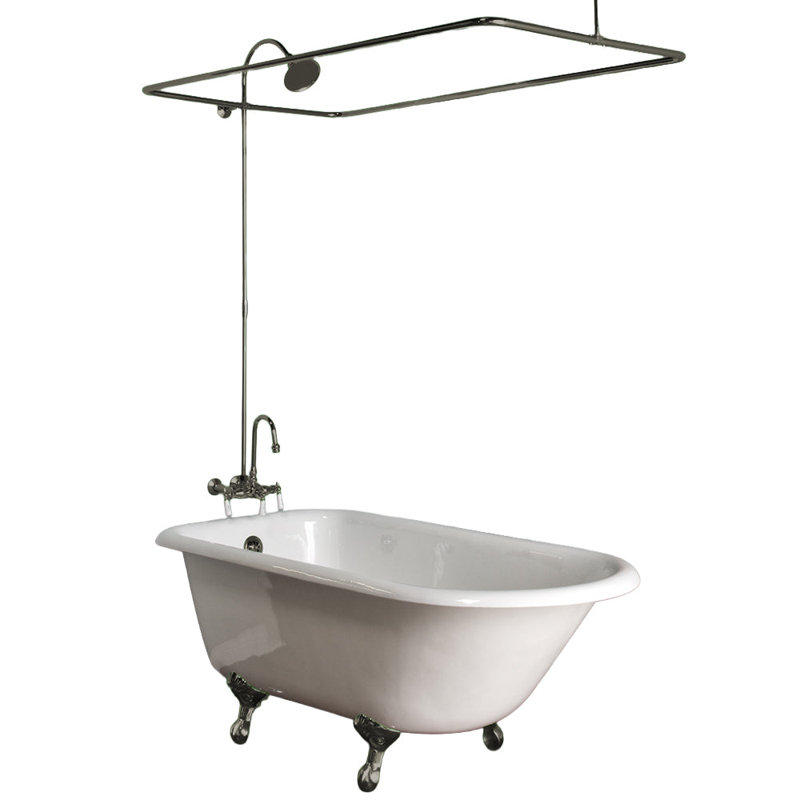 Wall Mount Enclosure Shower Set with Rectangle Enclosure and 1.75 GPM/3 3, 8 in. Center Faucet Body by Strom Living