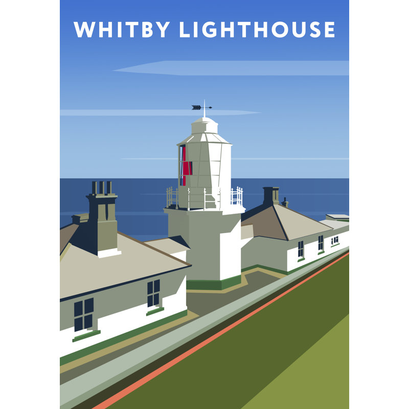 'Whitby Lighthouse' by Richard O'Neil - Print, No Frame, 40 cm H x 30 cm W x 1 cm D