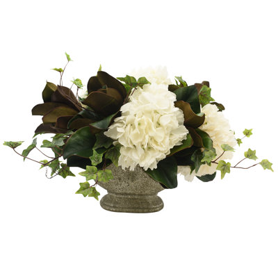 Polysilk Magnolia Arrangement in Vase