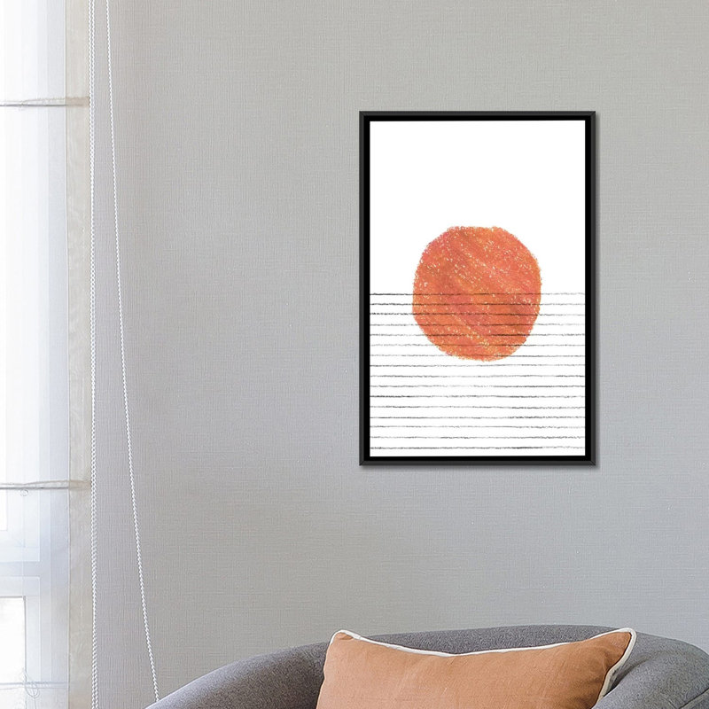 Terracotta Sunset - reproduction d'art, H 26 po x l 18 po x 1,5 po, Aucun mat, Toile avec cadre noir