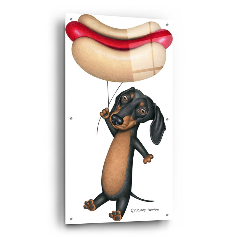 Ballon Hotdog noir teckel, H 48 po x l 24 po x P 0,2 po