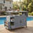 54.33" Farmhouse Rolling Outdoor Kitchen Cart, Solid Wood Frame with Stainless Steel Top, Spice Rack, Towel Rack, Lockable Wheels & Multi-Functional Storage for Patio, Backyard BBQ & Kitchen-194947464