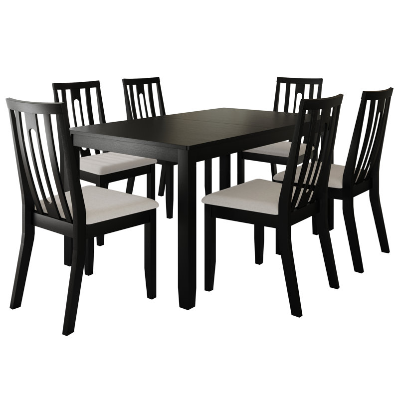 Ensemble repas 6 personnes Ocossio, Noir