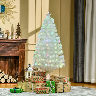 White Pine Flocked Christmas Tree with LED Steady Lights