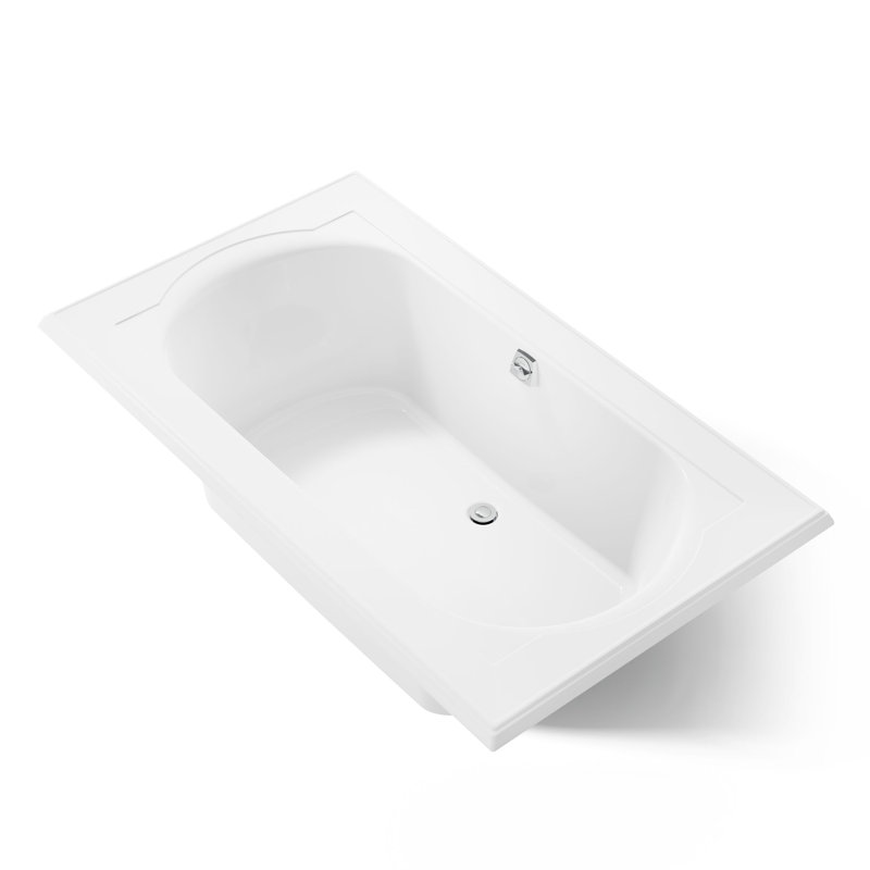 Memoirs 72" x 42" Drop In Soaking Acrylic Bathtub, White