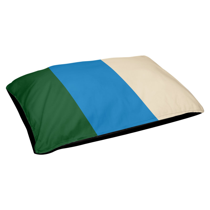 Coussin extérieur Phoenix, Moyen (l 28 po x P 18 po x H 9,5 po), Vert de Good Land / bleu des Grands Lacs / crème