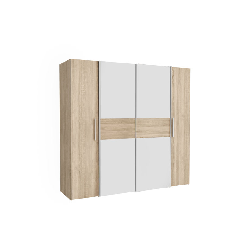 Koran 4 Door Manufactured Wood Wardrobe, Sonoma Oak/White