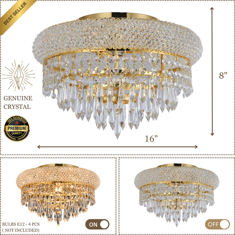 Lustre Montrey Lights Empire Flush, Doré, 4