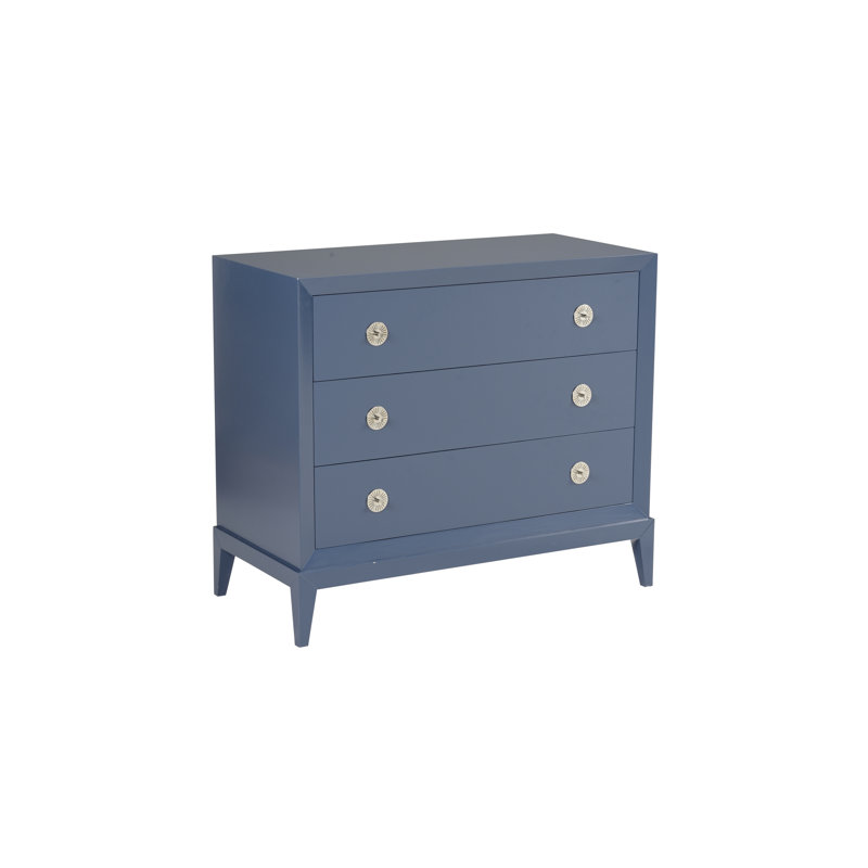 Mid-Century Modern Acacia 3-Drawer Chest in Custom Benjamin Moore Colors