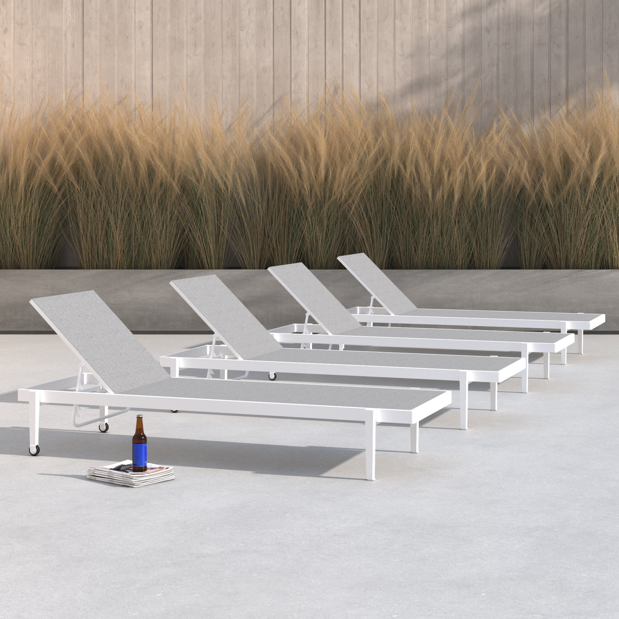 Charleston Outdoor Patio Aluminum Chaise Lounge Chair