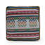Pouf carré à imprimé péruvien fabriqué à la main Inca, blanc, rose, multicolore
