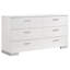 Ensemble de chambre à coucher double 4 pièces Sok, blanc moderne, tête de lit tapissier à DEL-108977127-108977126