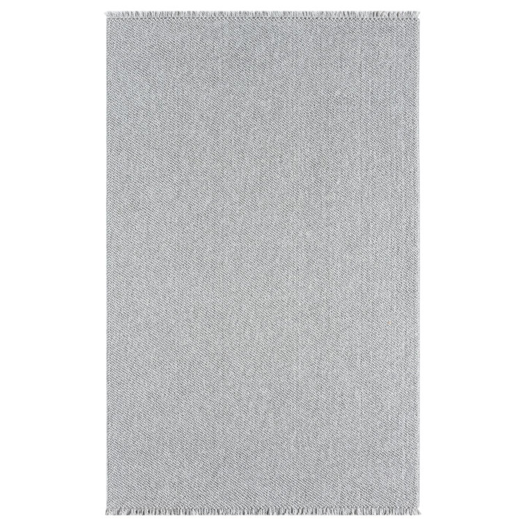 Textured Fringed Area Rug