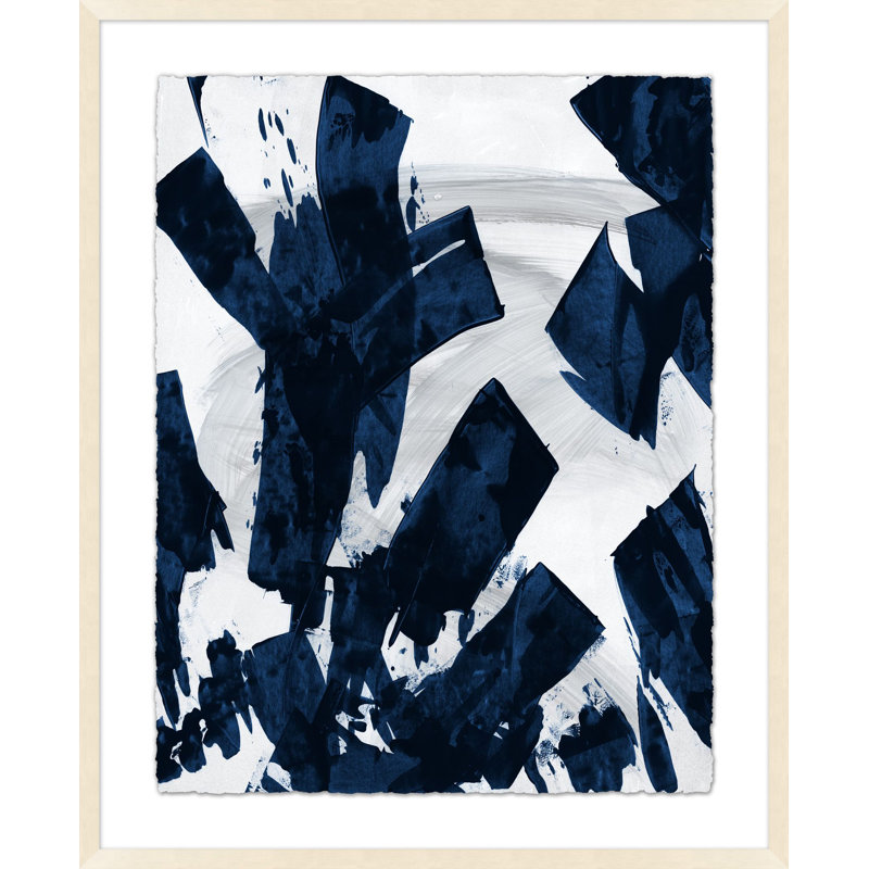 Navy Shards 3 Print by Mat Sanders