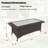 Handwoven Rattan Outdoor Coffee Table With Durable Glass Top