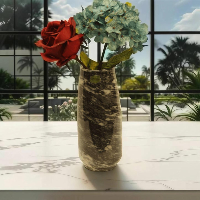 Black Marble Flower Vase