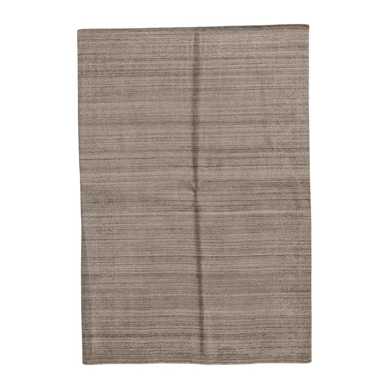 Tapis gris noué à la main de conception unique 6 pi x 9 pi