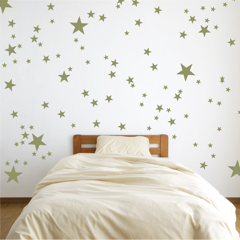 Adhésif décoratif étoiles, Olive, H 24 po x l 27 po x P 0,01 po