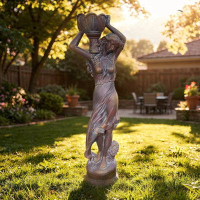 71in. Tall Lady Statue Carrying Flower Pot - Keira