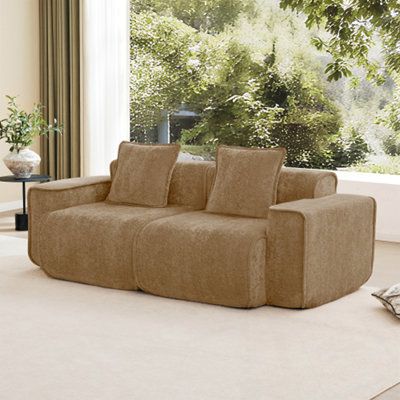 Causeuse en velours avec deux coussins