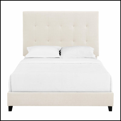 Lit plateforme capitonné capitonné avec structure durable et design élégant pour les chambres à coucher modernes