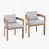 Coussin gris clair / structure en teck