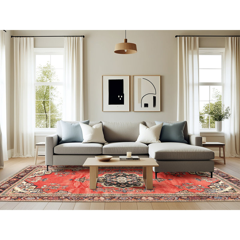 Emyr Oriental Indoor Rug, Rectangle 6' x 9'