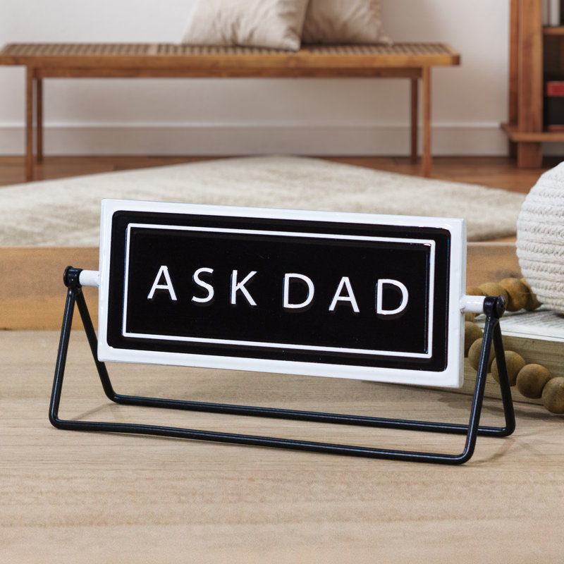 Signe en métal «ASK MOM»