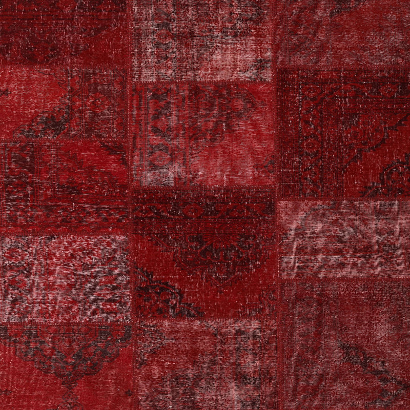 Tapis de zone rouge contemporaine, Carré 6 pi