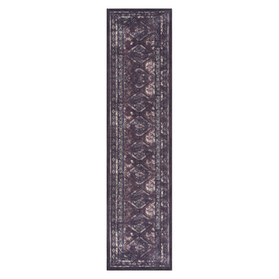 Tapis pour chambre à coucher - antidérapant, lavable, pour animaux de compagnie - noir + bourgogne, teinture antidérapante 2 pi 6 po x 10 pi