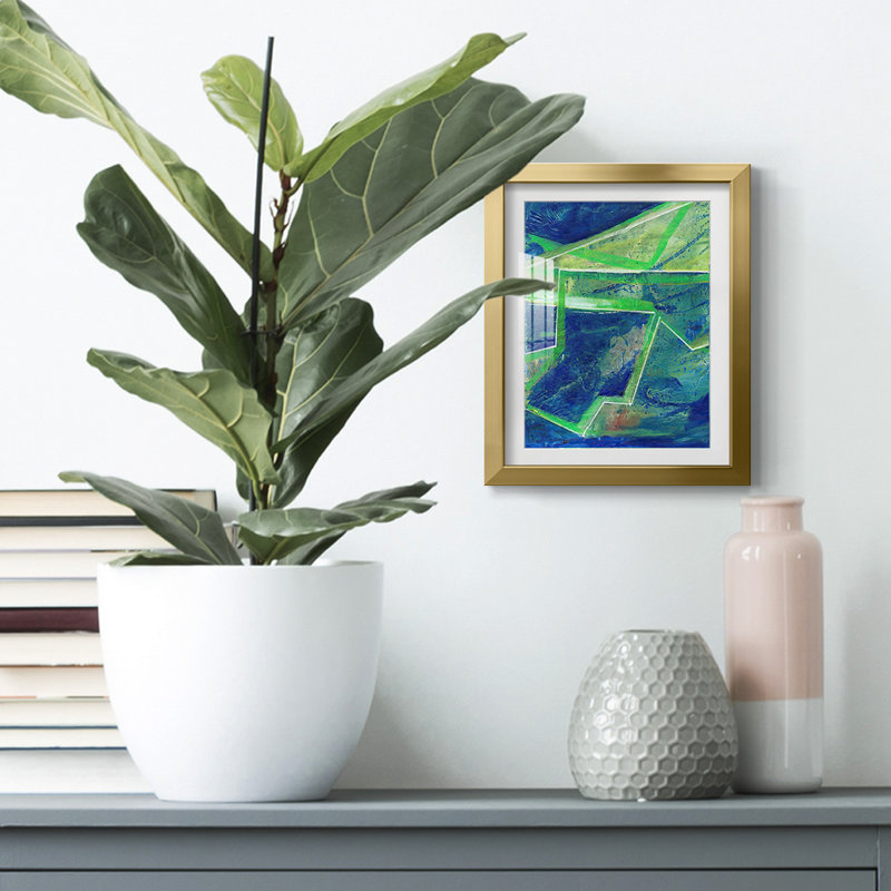 «GeometricInCoolIP Remise», reproduction encadrée, H 25,5 po x l 17,5 po, Doré