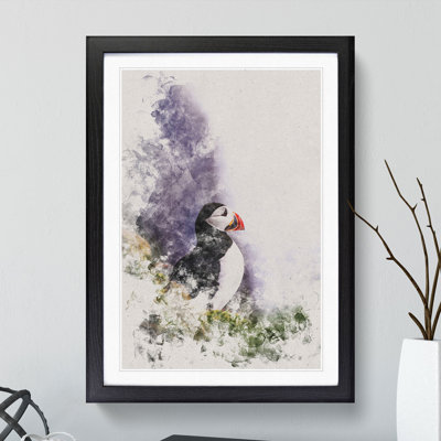 Atlantic Puffin Birds Vol.7 Watercolour - Picture Frame Graphic Art