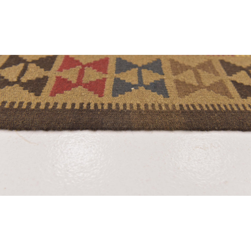 Tapis zone en laine 3 pi 6 po x 6 pi 4 po one-of-kind noué la bourgogne/beige Lorain