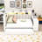 Full Wood Daybed with Trundle, LED Light, Charging Station and Desk-618895346