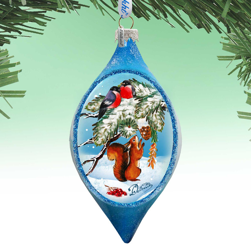 Holiday Splendor 3.5'' Handmade Glass Hanging Figurine Ornament