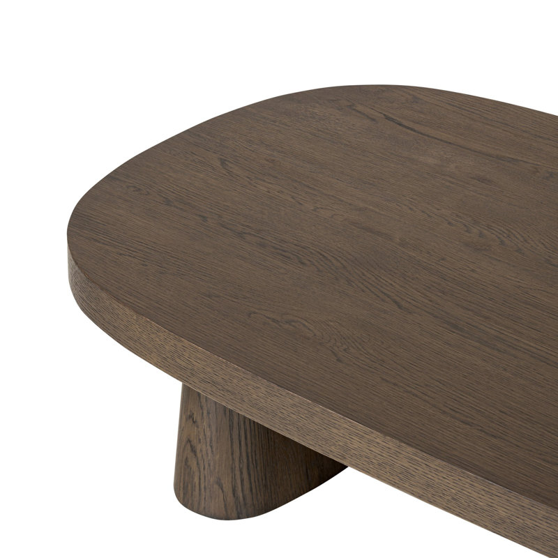 Table basse Mallie - Placage de chêne brun rustique