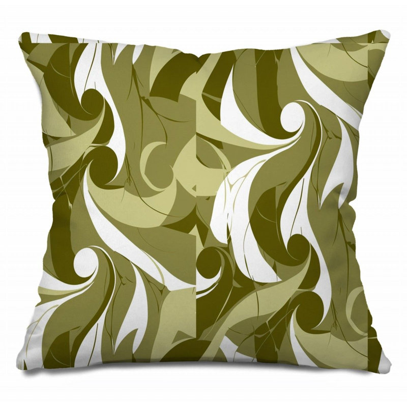 Coussin Swirls, œuvre d'art-12318, H 14 po x l 14 po