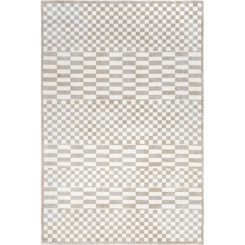 Nikita SpinClean Faded Geometric Machine Washable Area Rug, Round 6'