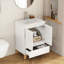 Ensemble de meuble-lavabo moderne 24 po avec lavabo, meuble-lavabo avec 2 portes et 1 tiroir, système anti-égratignure, conception sans poignée, pieds en bois massif naturel, lavabo en céramique, assemblage facile