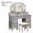 Transitional Style 1Pc Vanity W/ Stool Set Knob Handles Storage Drawers 3-Sidded Mirror Bedroom Furniture-1365657504
