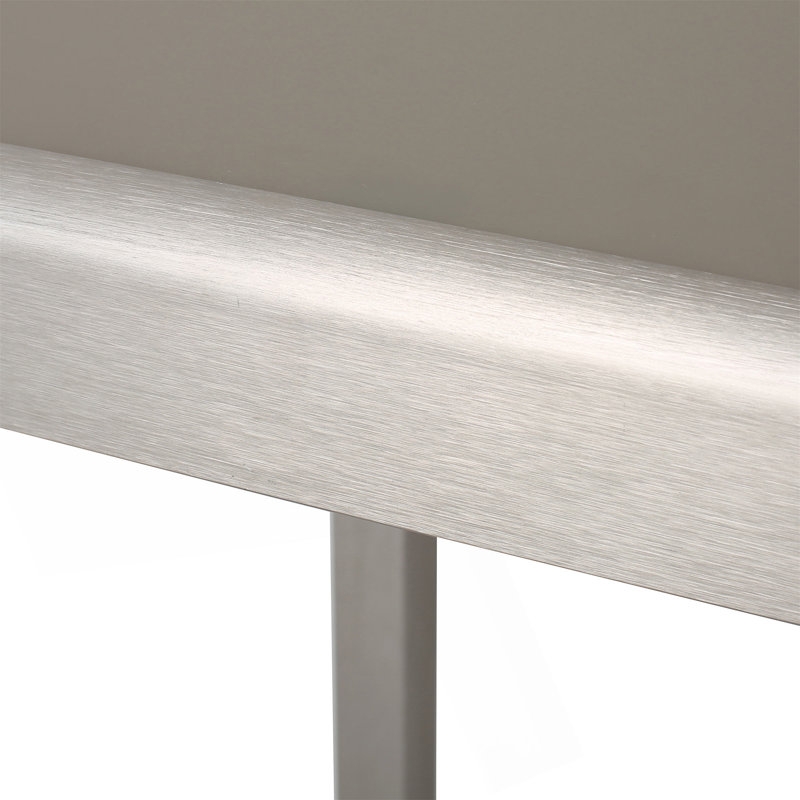 Table de bar d'extérieur en aluminium avec plateau en verre 43 po