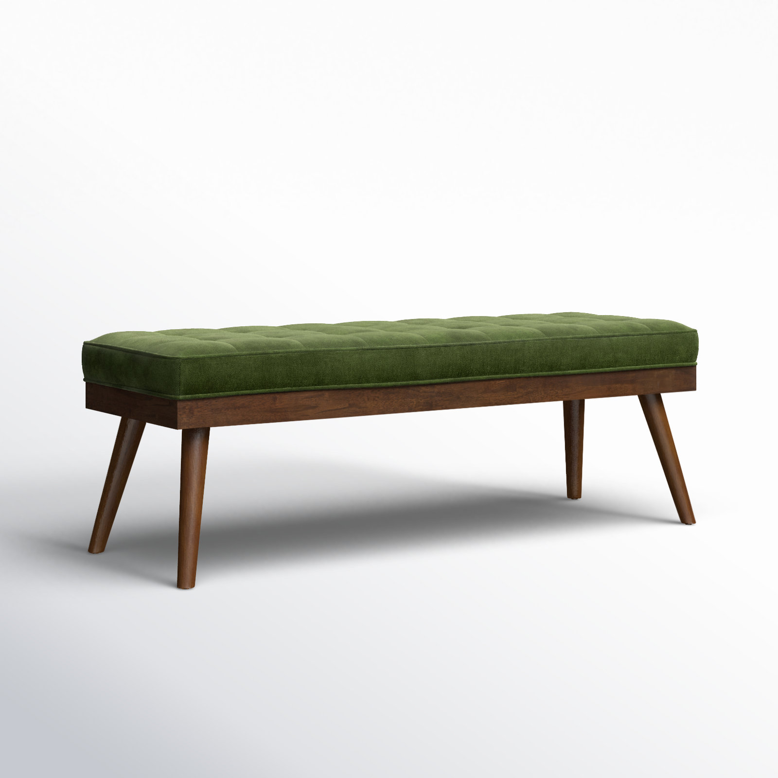 55" Velvet Entryway Bench, Green