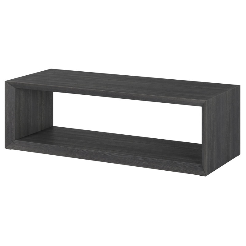 Wander Solid Coffee Table with Storage, 45.72cm H x 147.32cm W x 59.39cm D, Charcoal Grey
