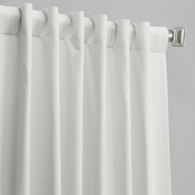 Bodulf Thermal Cross Linen Weave 100% Blackout Curtains for Bedroom & Living Room Curtains - Single Panel Drapes, 50" x 120"