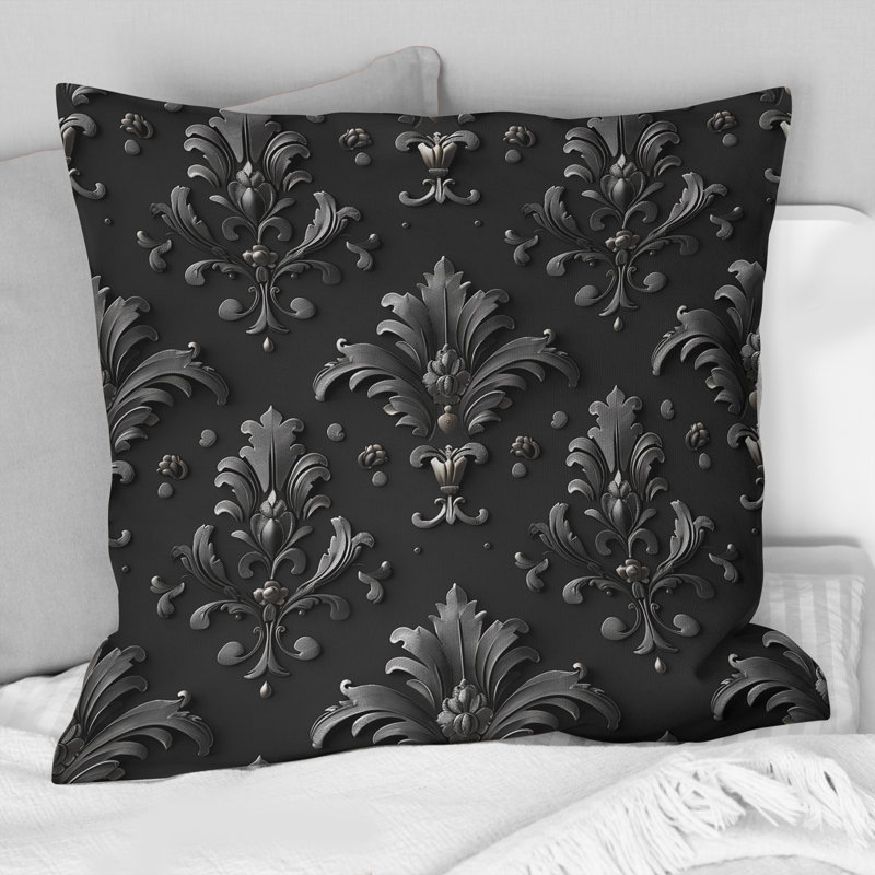 Coussin décoratif gris foncé Glamour Luxe IV, H 18 po x l 18 po