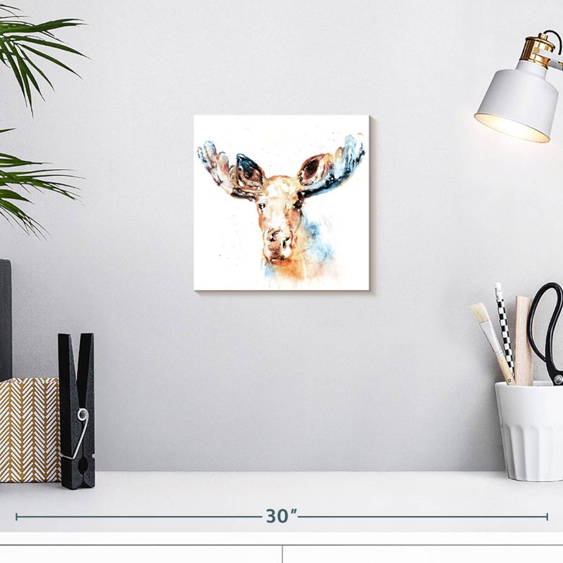 Crowle Watercolour Moose, 10" H x 10" W
