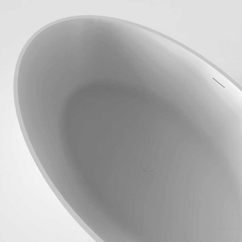 67 Inch Freestanding Solid Surface Soaking Bathtub