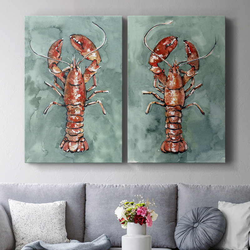 Toile tendue avec châssis I-Premium Aquatic Lobster, H 18 po x l 24 po