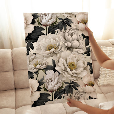 «Floral Luxe Pe pivoines», reproduction d'art moderne sans cadre