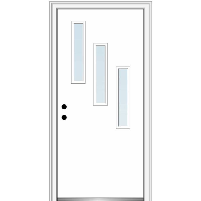 Porte d'entrée pré-suspendue en acier Spotlight, H 80 po x l 36 po x P 1,75po, S'ouvre à gauche vers l'intérieur